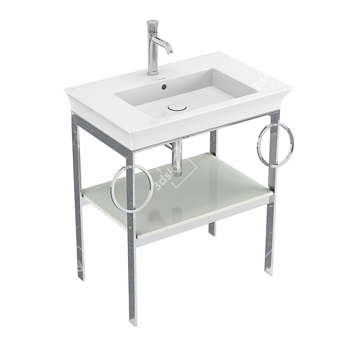 DURAVIT White Tulip Metal Floor Console 3D model image 2