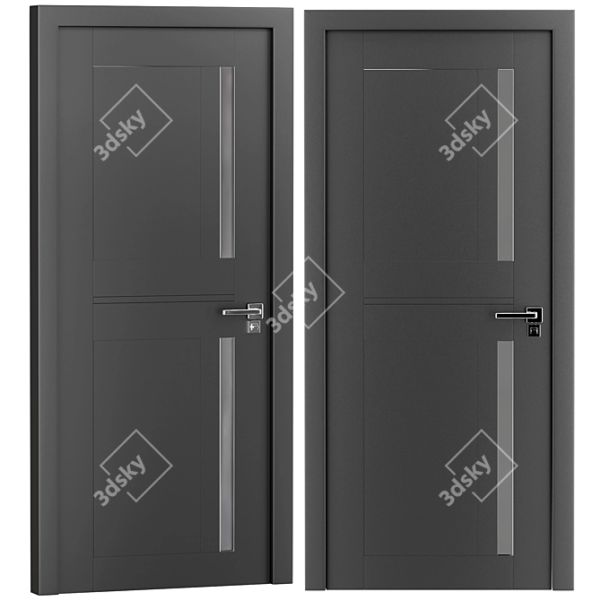 19X Ash White Melinga Door Profile 3D model image 1