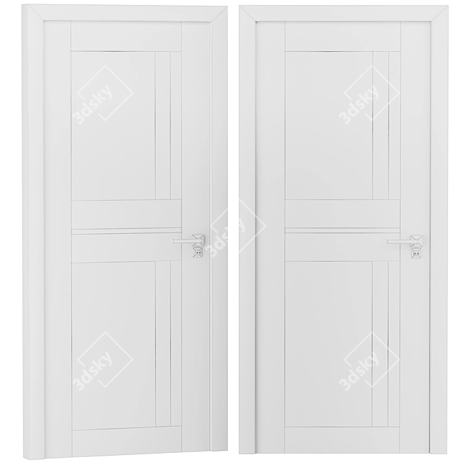 19X Ash White Melinga Door Profile 3D model image 2