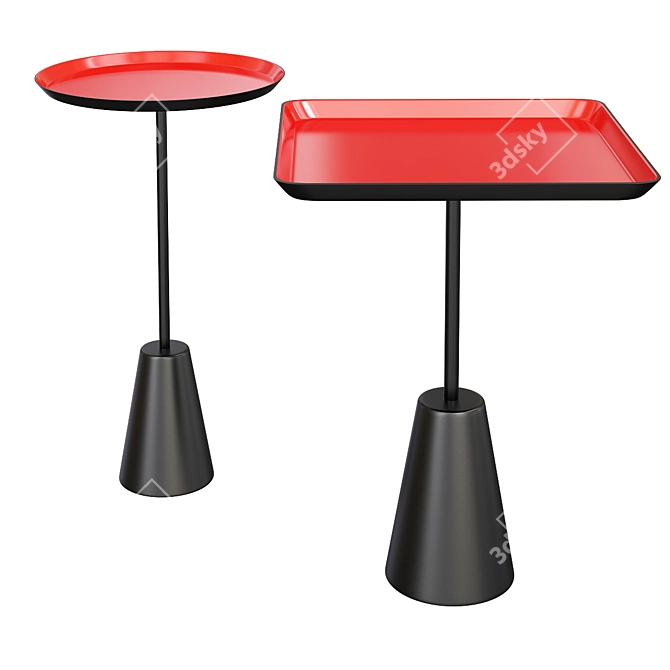 Modern White Round Spot Table 3D model image 1