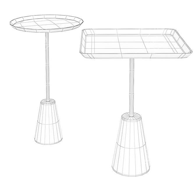 Modern White Round Spot Table 3D model image 2