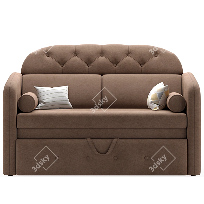 Compact Barcelona Latte Sofa 3D model image 2