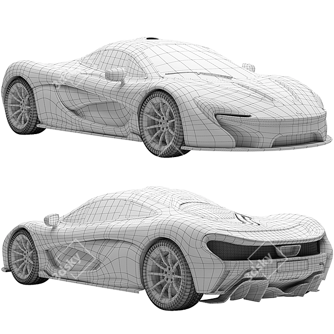 Sleek and Striking McLaren P1 3D model image 7