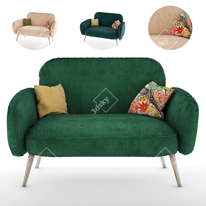 Berber Sofa: Stylish and Comfortable 3D model image 1