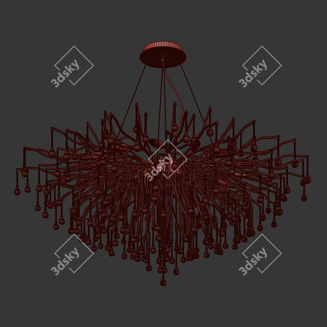 Elegant Nordic Gold Crystal Chandelier 3D model image 2