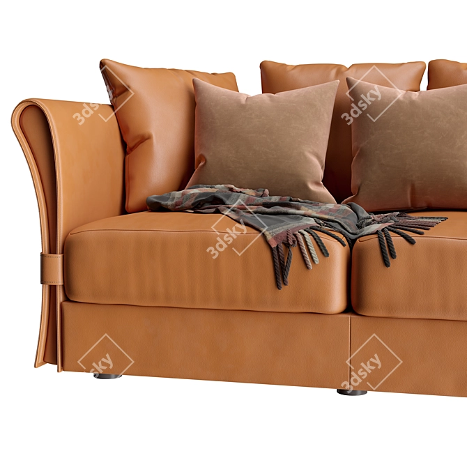 Elegant Leather Onda Sofa 3D model image 1