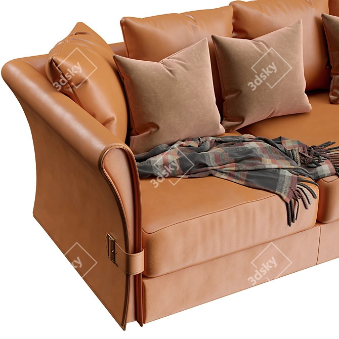 Elegant Leather Onda Sofa 3D model image 2