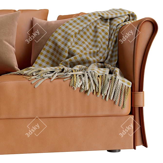 Elegant Leather Onda Sofa 3D model image 3