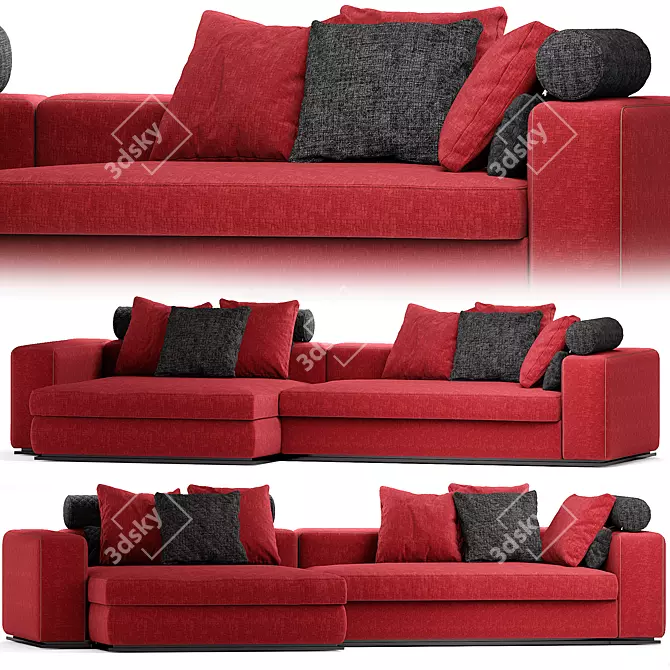 Sleek and Stylish: Minotti Leonard Sofa 3D model image 4