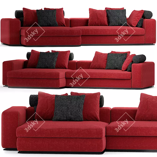 Sleek and Stylish: Minotti Leonard Sofa 3D model image 6