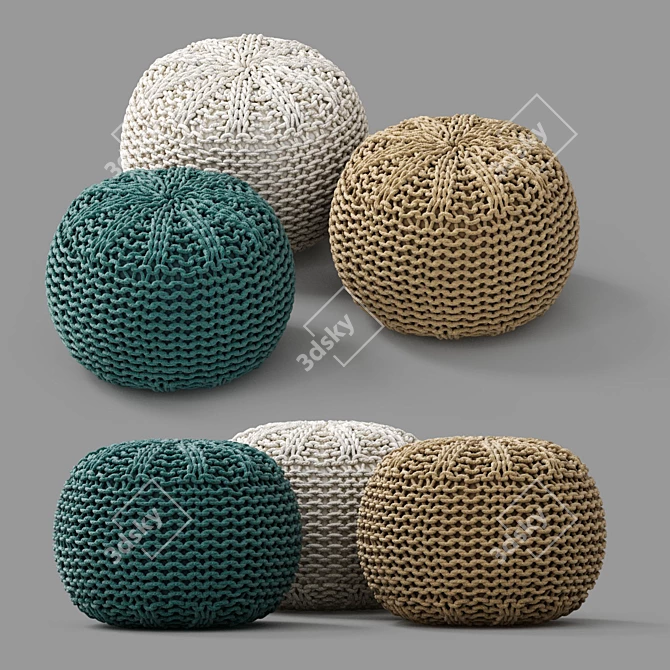 Shore Pouffe: Stylish and Versatile 3D model image 1