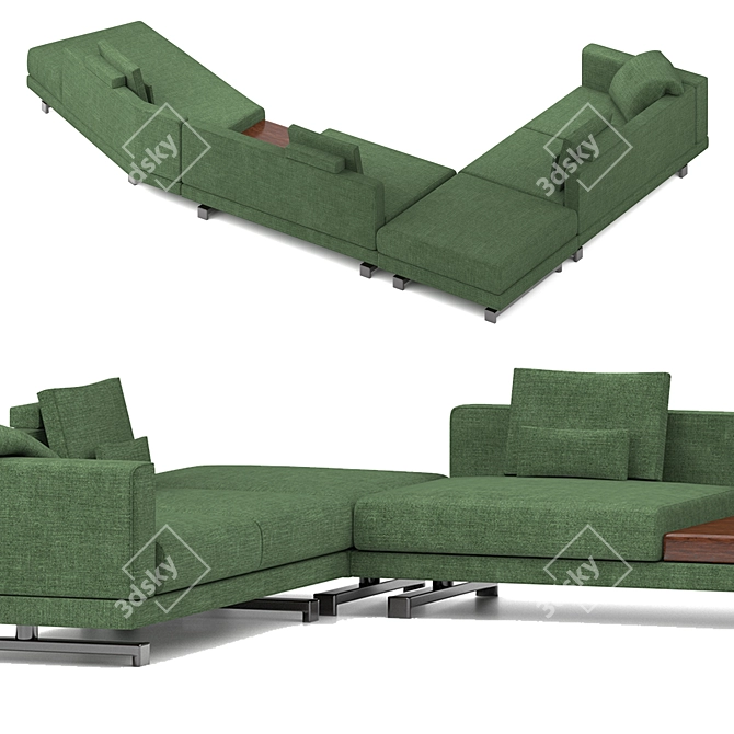 OCTAVE Versatile Fabric Sectional 3D model image 2