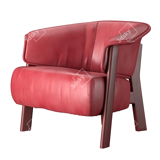 Elegant Back-Wing Armchair: A Cassina Masterpiece 3D model image 2