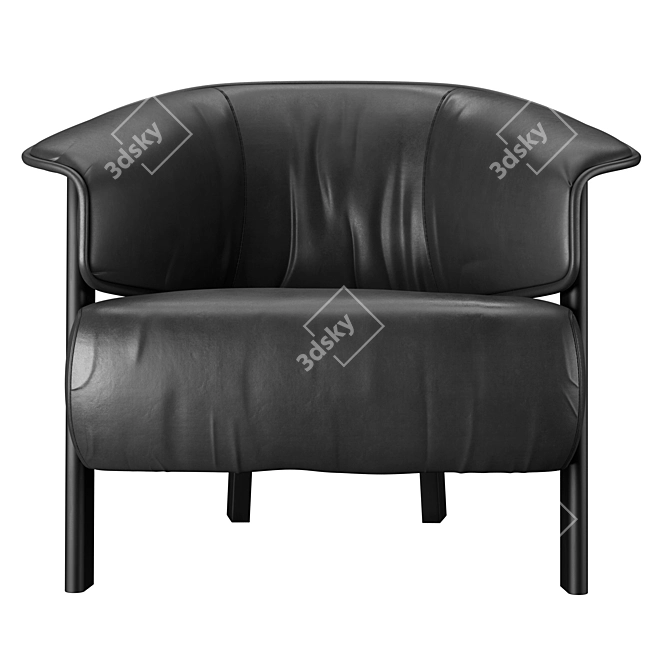 Elegant Back-Wing Armchair: A Cassina Masterpiece 3D model image 3