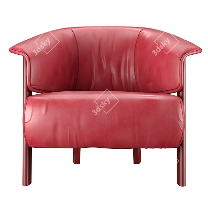 Elegant Back-Wing Armchair: A Cassina Masterpiece 3D model image 4