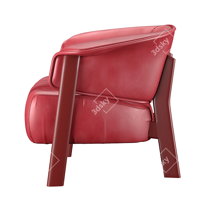 Elegant Back-Wing Armchair: A Cassina Masterpiece 3D model image 5