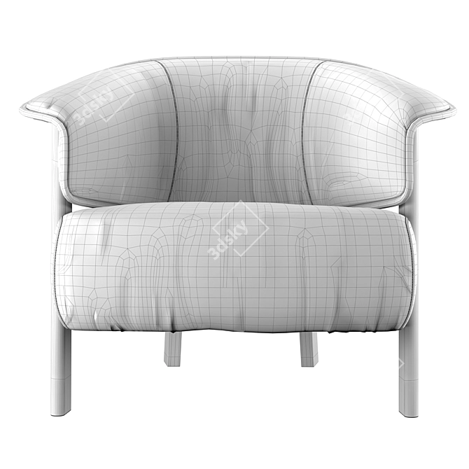 Elegant Back-Wing Armchair: A Cassina Masterpiece 3D model image 6