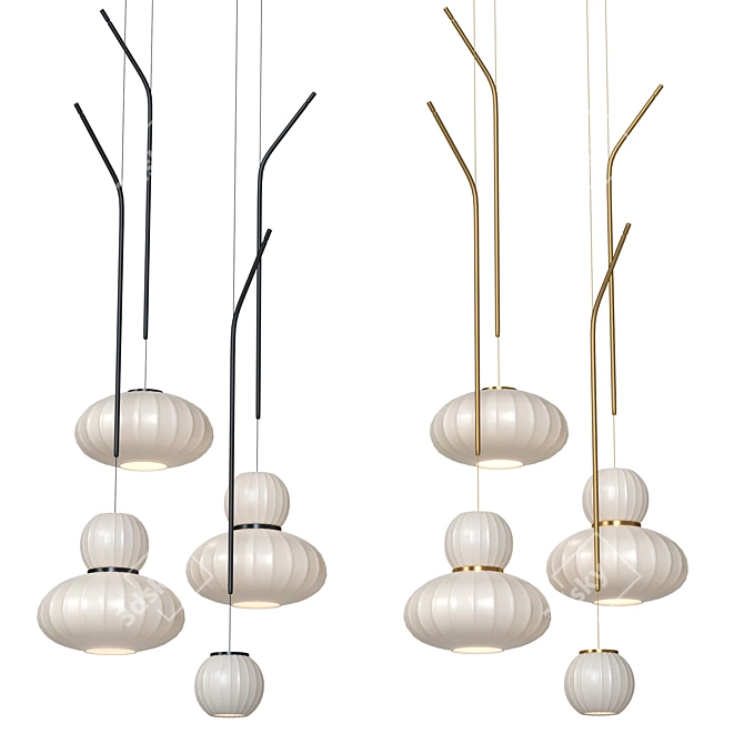 Modern Ceramic and Metal Lamp 3D model image 1