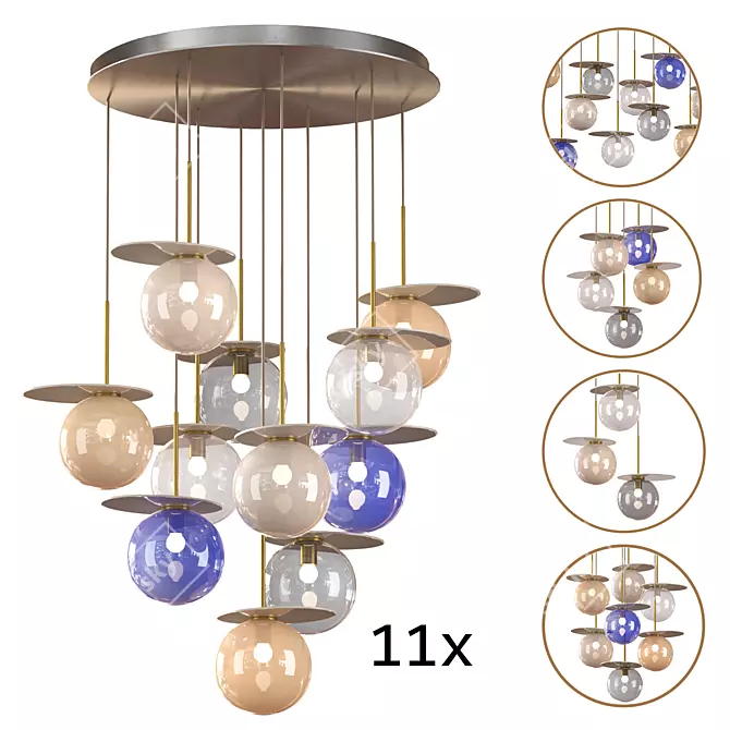 Modern Vray & Corona Pendant Lamp 3D model image 1