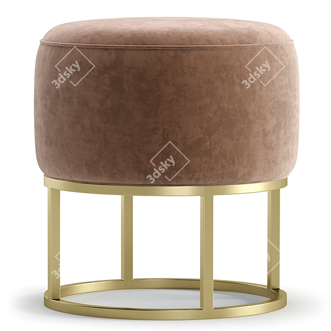 Elegant Rosie Pouffe: 3 Color Options 3D model image 3