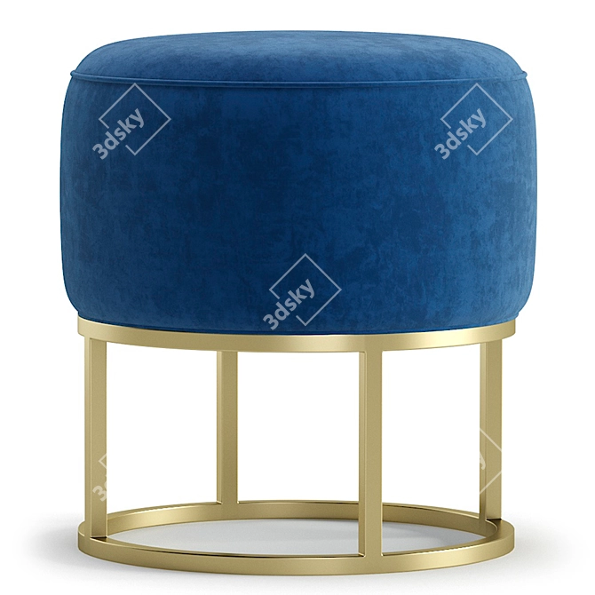 Elegant Rosie Pouffe: 3 Color Options 3D model image 5