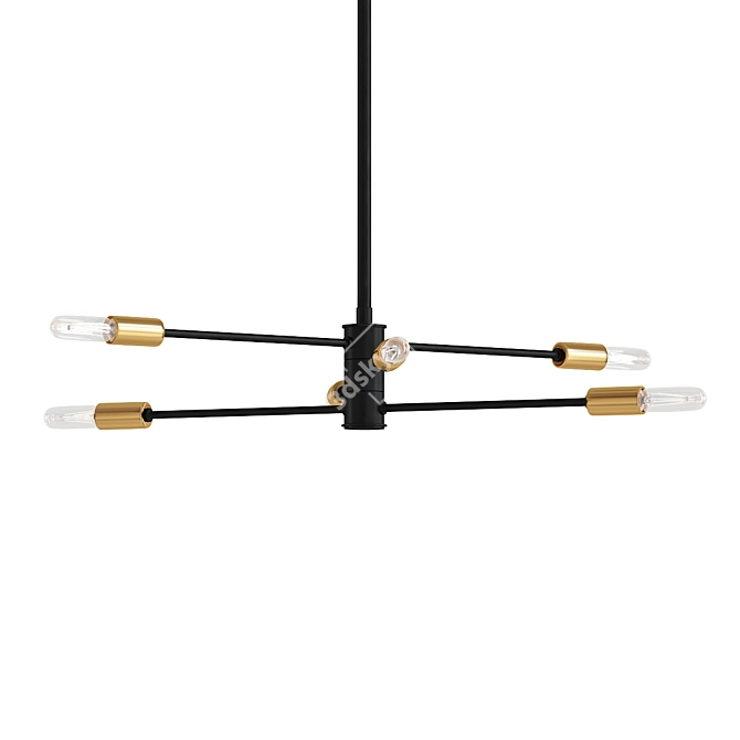 Modern Sputnik Linear Chandelier 3D model image 1