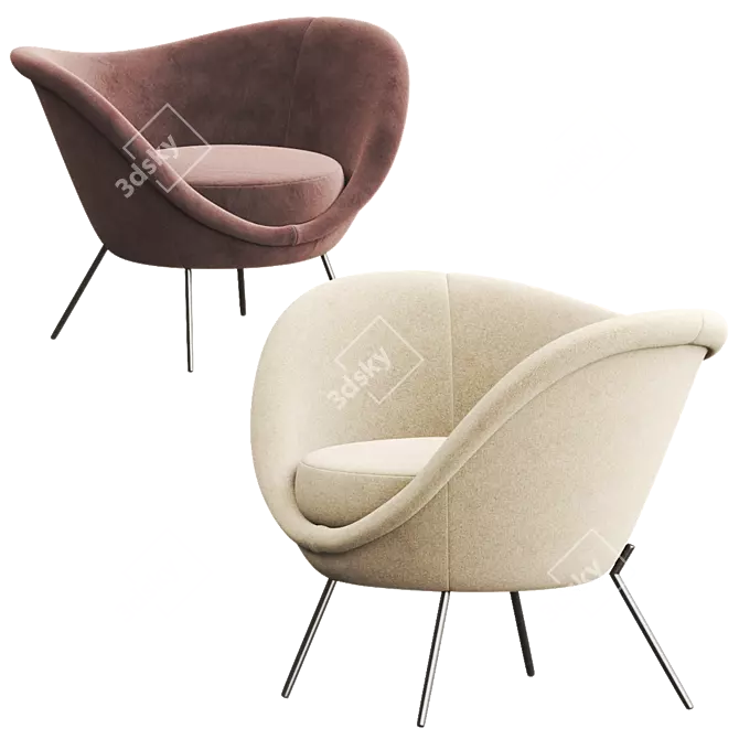 Sleek Modern D.154.2 Chair 3D model image 4