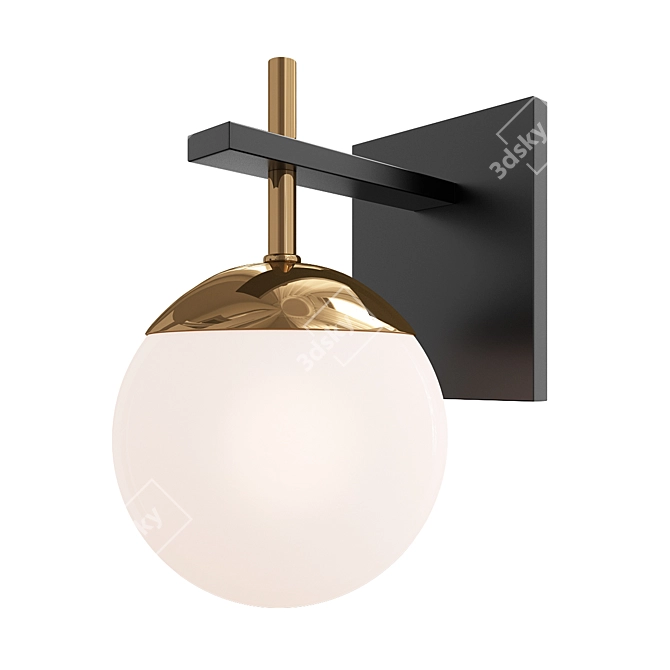 Kovacs Alluria 6" Bathroom Sconce | Weathered Black & Autumn Gold with Opal Glass Shade 3D model image 1