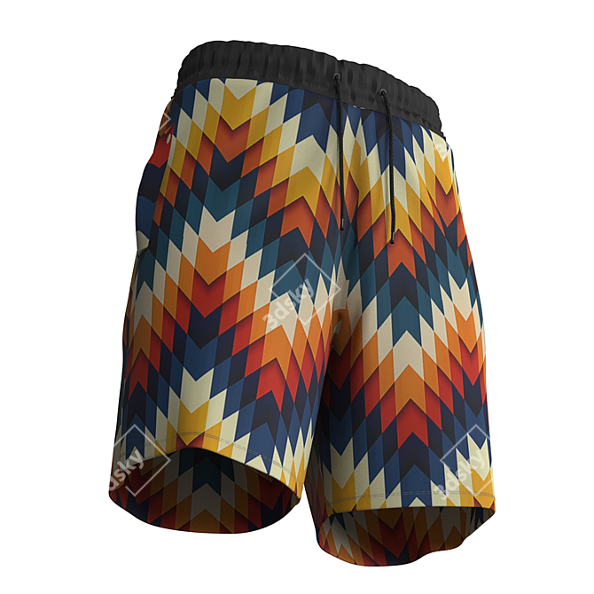 Sporty Beach Shorts 3D model image 3