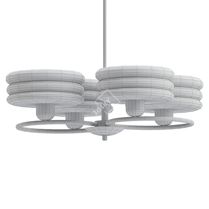 Elegant Art Deco Chandelier 3D model image 2