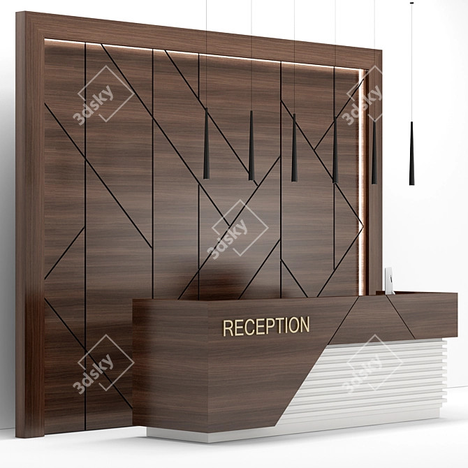 Sleek Reception Desk: Elegant, Functional 3D model image 2