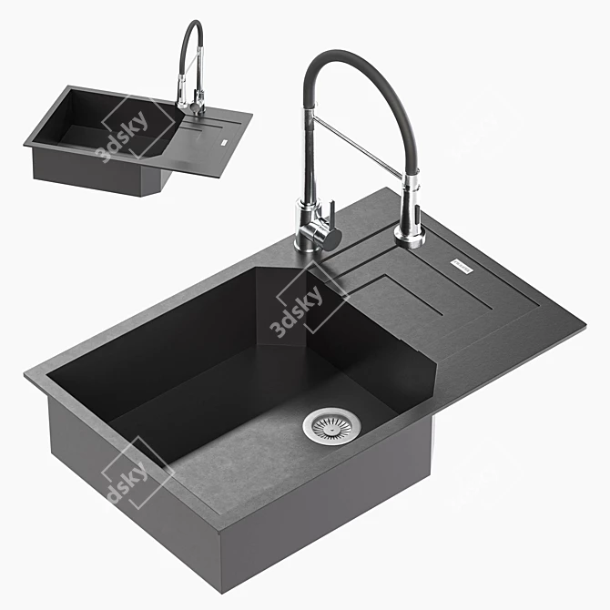 Franke 3-Pack Kitchen Sink: BFG 611 Onyx, UBG 611-62, BFG 651 3D model image 5