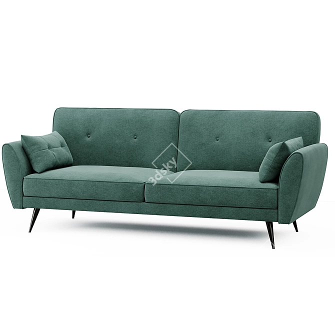 Edinburgh Green Pull-Out Sofa: Stylish and Comfortable 3D model image 1