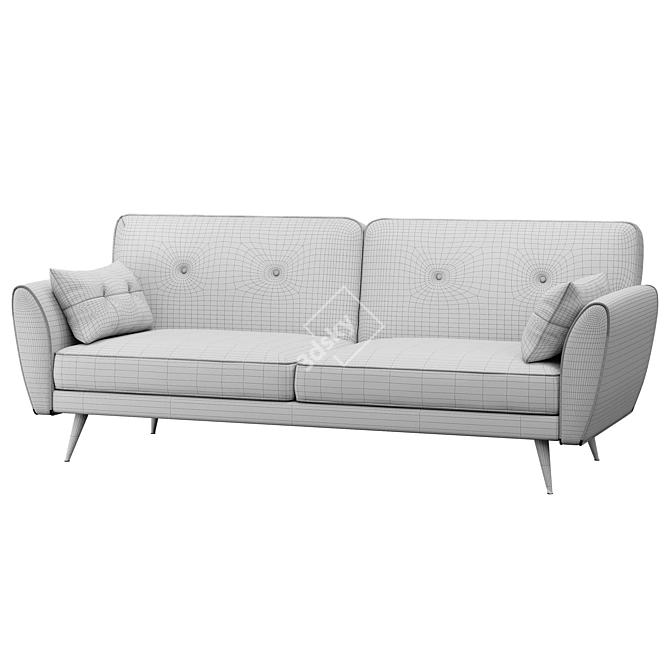 Edinburgh Green Pull-Out Sofa: Stylish and Comfortable 3D model image 2