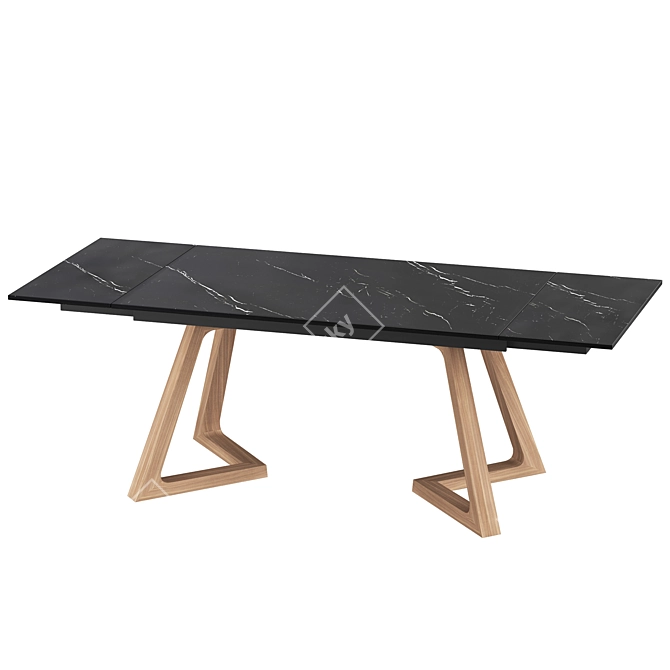 Sorrento Black Extendable Ceramic Top Table 3D model image 1