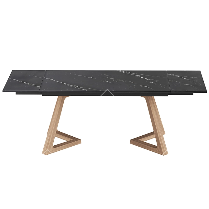 Sorrento Black Extendable Ceramic Top Table 3D model image 2