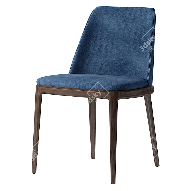 Grace Poliform Chair: Elegant Design, Solid Wood Base 3D model image 4