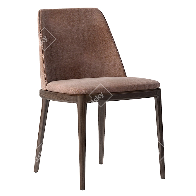 Grace Poliform Chair: Elegant Design, Solid Wood Base 3D model image 5