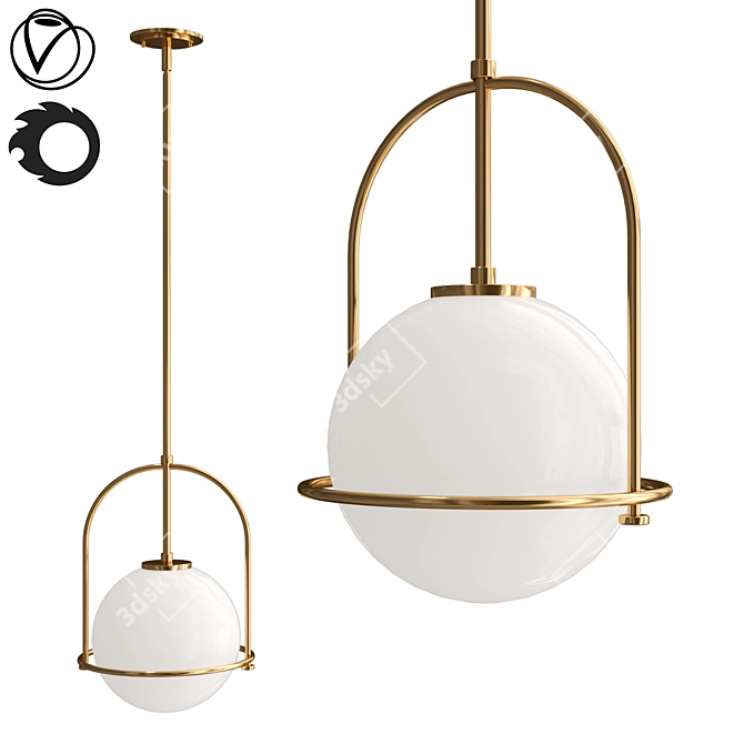 Heritage Brass Somerset Pendant 3D model image 1