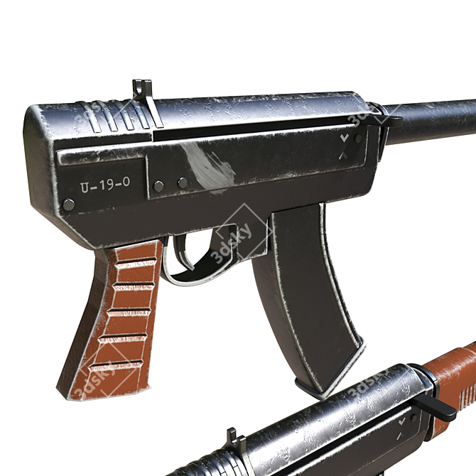 Classic Uzi Firearm, Vintage 2016 3D model image 3