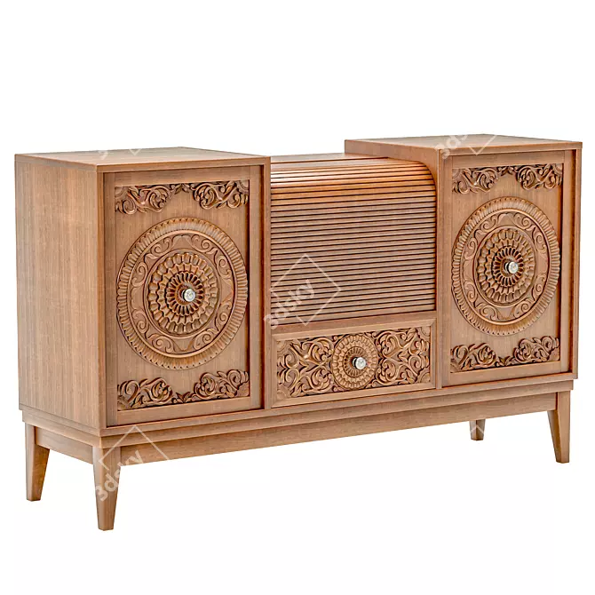 Elegant Oak Sideboard - ME0073 3D model image 1