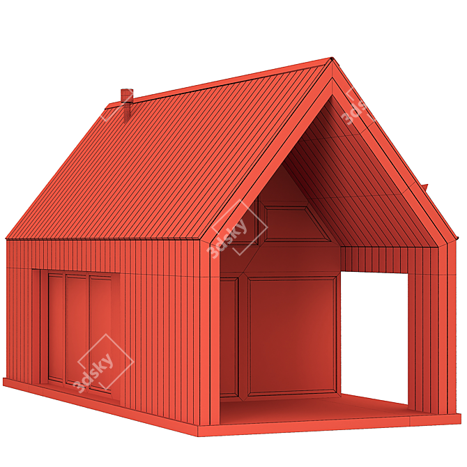 Rustic Barn House Kit 3D model image 6