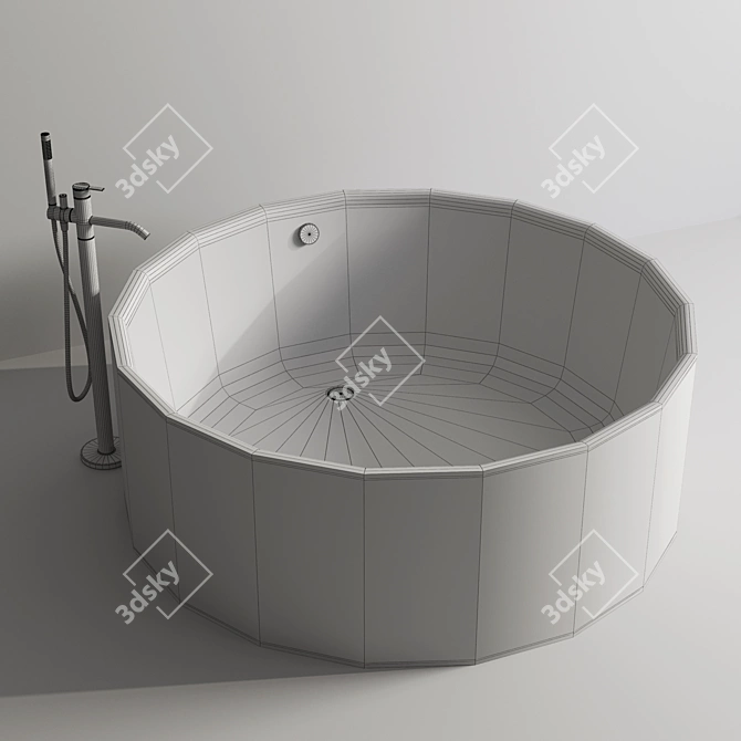 Silhouette Freestanding Bathtub and Faucet Set 3D model image 5