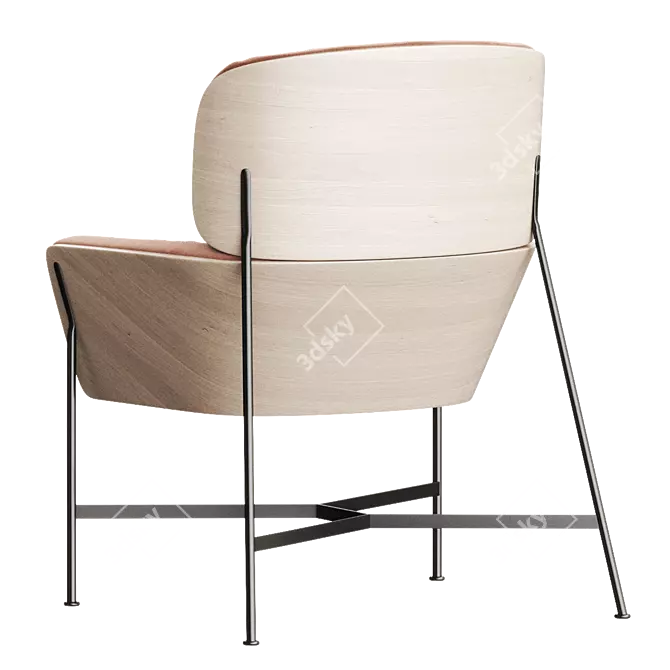 CARISTO Fabric Armchair: Modern Elegance for Your Space 3D model image 3