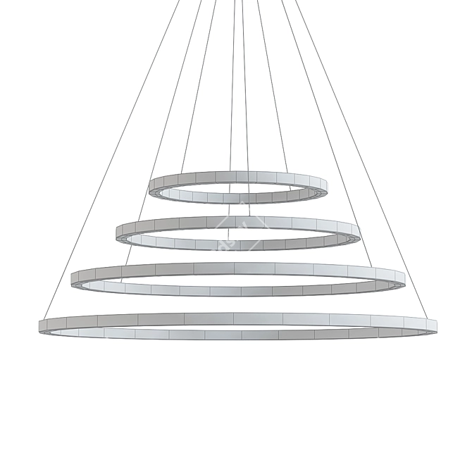 Elegant Ceiling Rings Pendant 3D model image 2