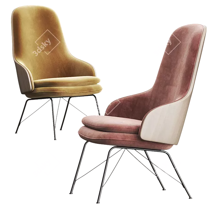 Sleek Modern Judy Sofa 3D model image 2