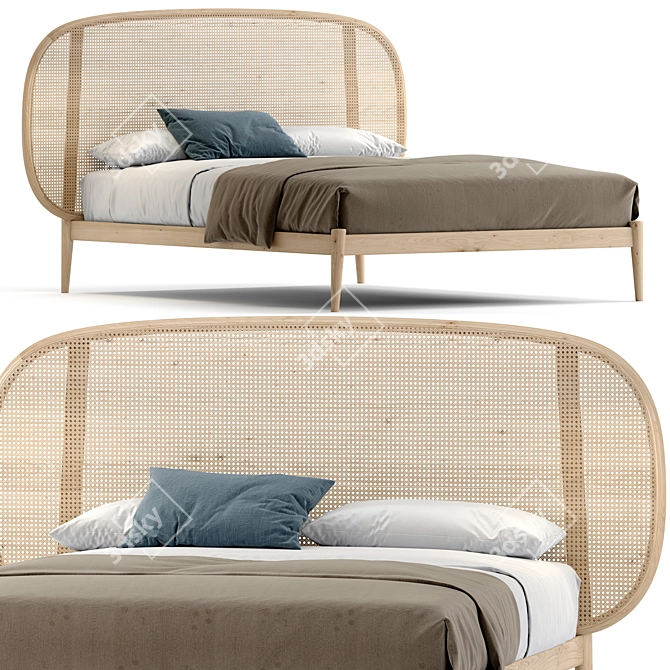 Vienna Straw Double Bed: Miniforms SHIKO WIEN 3D model image 1