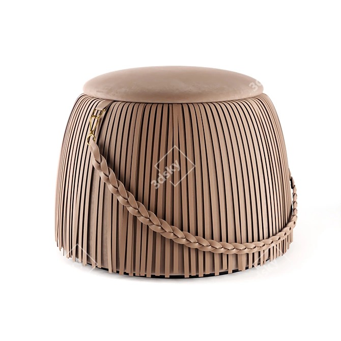 Ribbon Jetclass Pouf: Sleek, Modern Seating 3D model image 1