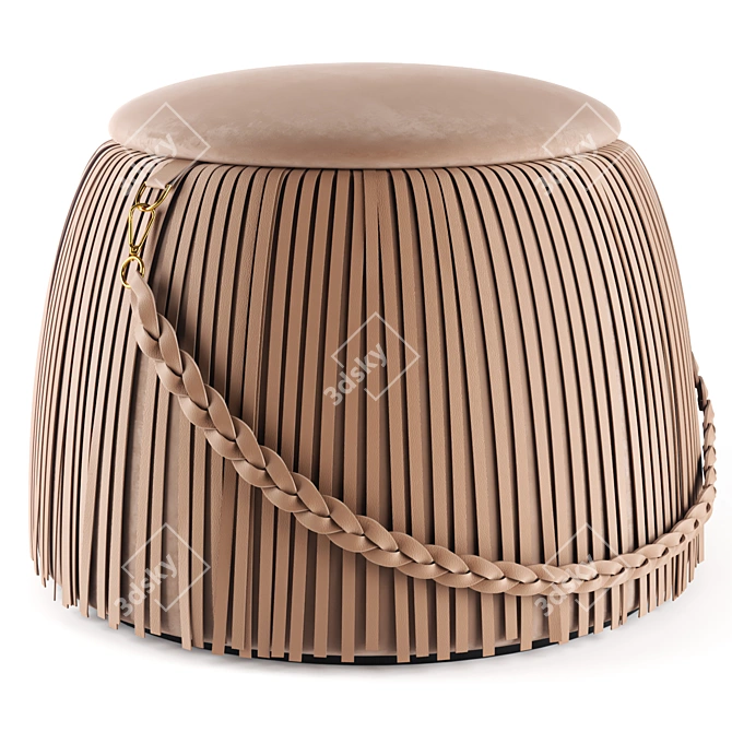 Ribbon Jetclass Pouf: Sleek, Modern Seating 3D model image 5