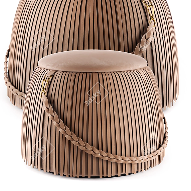 Ribbon Jetclass Pouf: Sleek, Modern Seating 3D model image 6